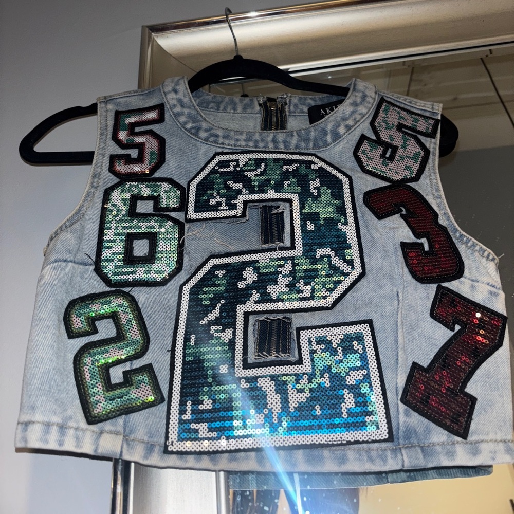 AKIRA Light Blue Denim Vest